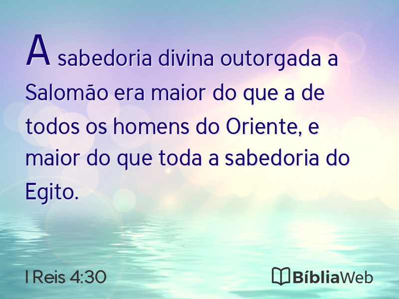 I Reis 4:30 em imagem para compartilhar