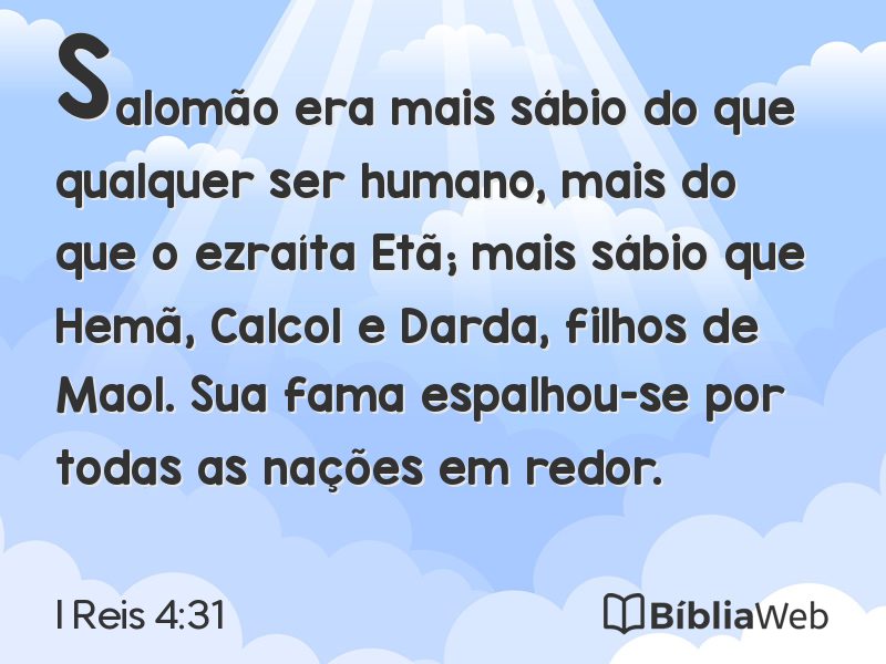 I Reis 4:31 em imagem para compartilhar