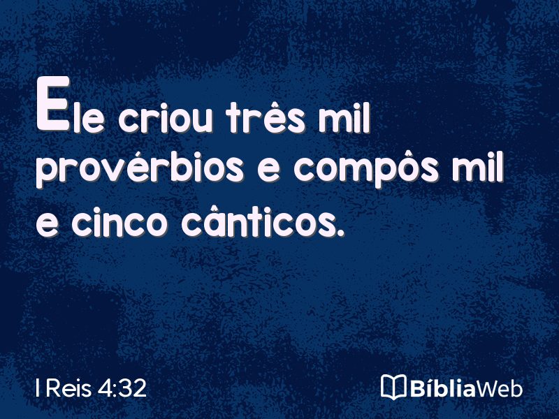 I Reis 4:32 em imagem para compartilhar