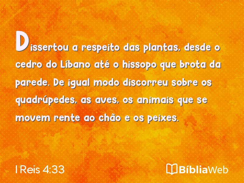 I Reis 4:33 em imagem para compartilhar