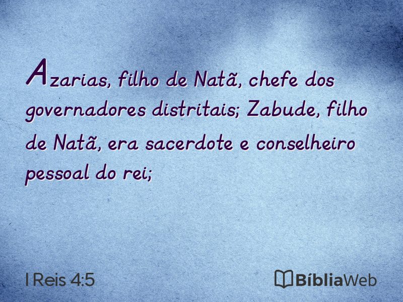 I Reis 4:5 em imagem para compartilhar