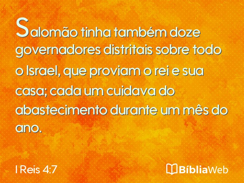 I Reis 4:7 em imagem para compartilhar