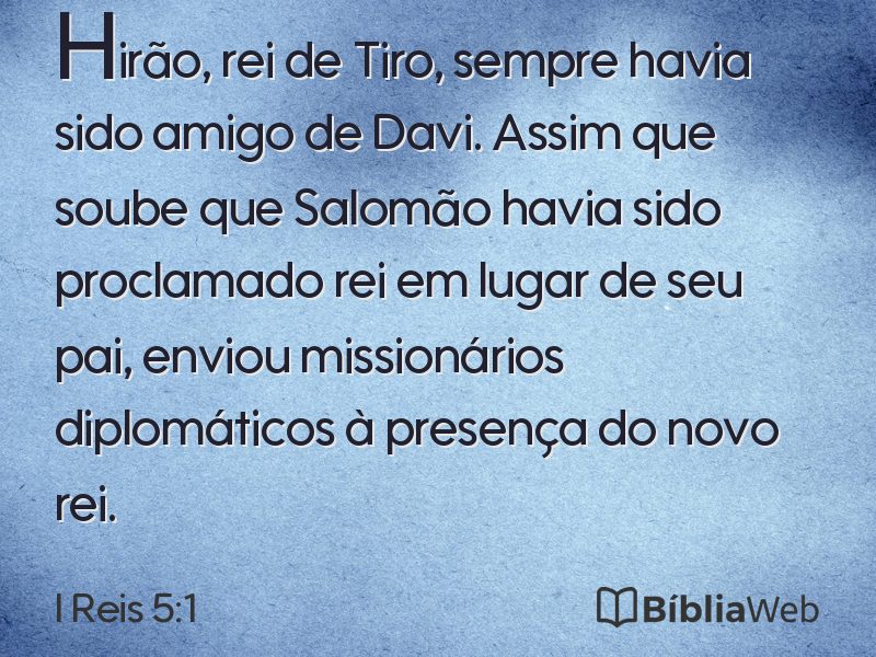 I Reis 5:1 em imagem para compartilhar