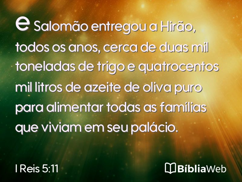 I Reis 5:11 em imagem para compartilhar