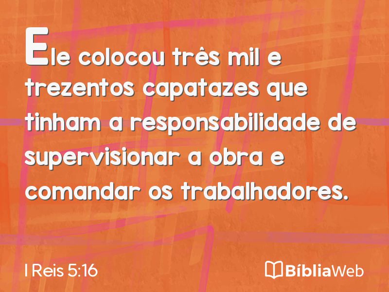 I Reis 5:16 em imagem para compartilhar
