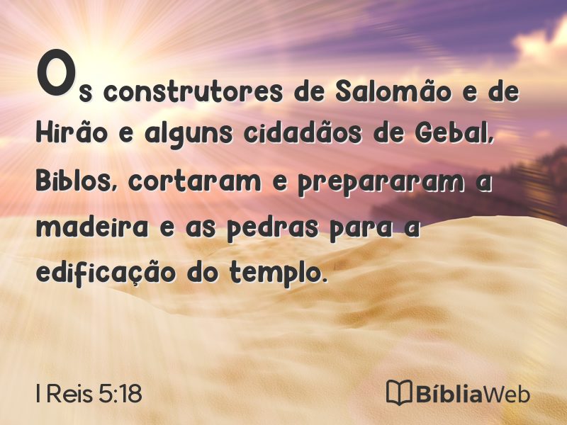 I Reis 5:18 em imagem para compartilhar