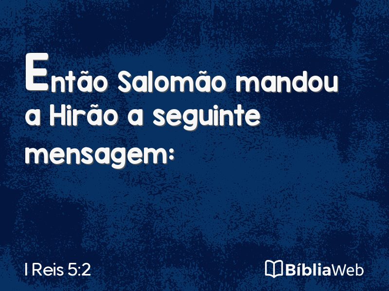 I Reis 5:2 em imagem para compartilhar