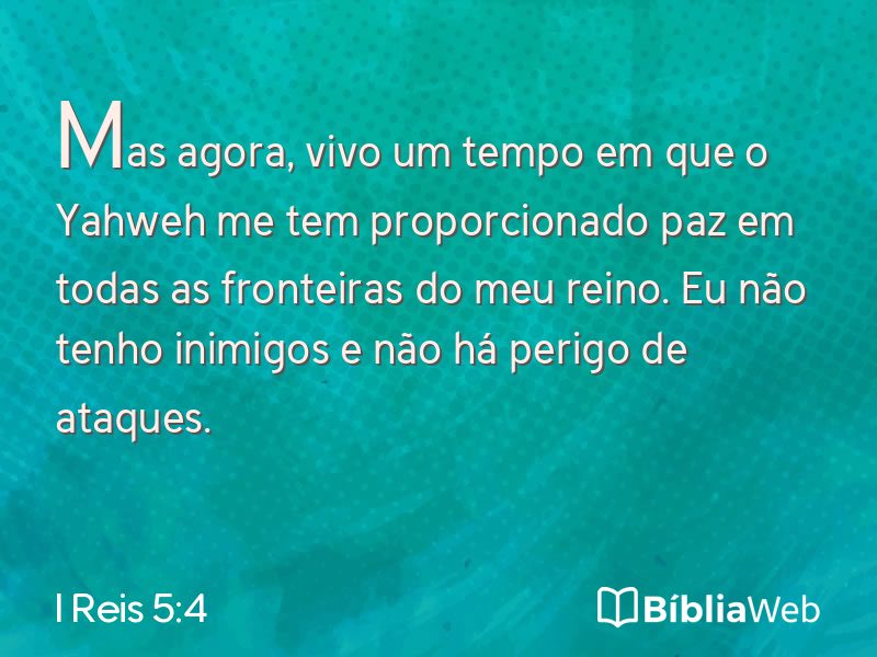 I Reis 5:4 em imagem para compartilhar