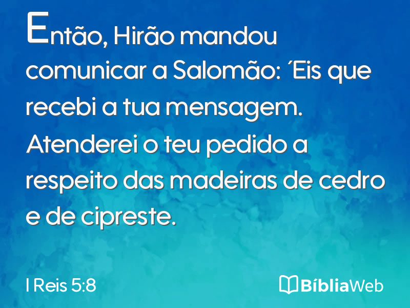 I Reis 5:8 em imagem para compartilhar