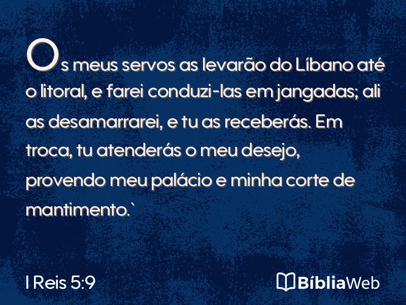 I Reis 5:9 em imagem para compartilhar