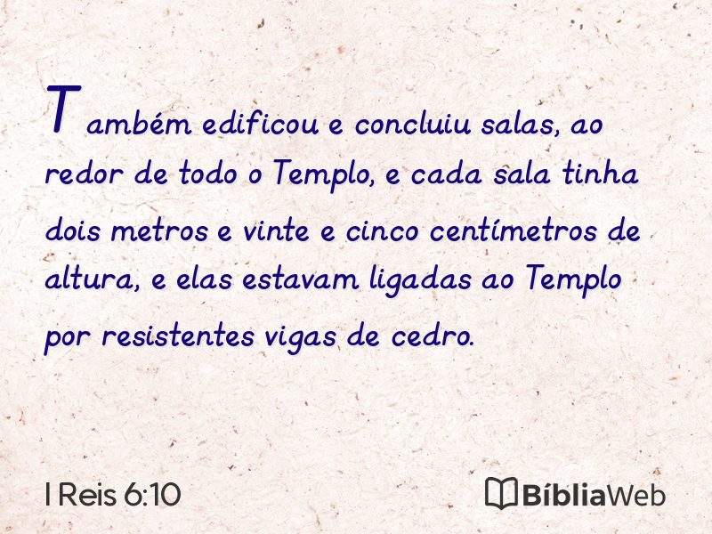 I Reis 6:10 em imagem para compartilhar