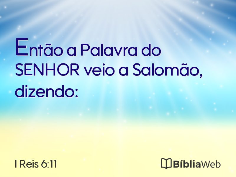 I Reis 6:11 em imagem para compartilhar