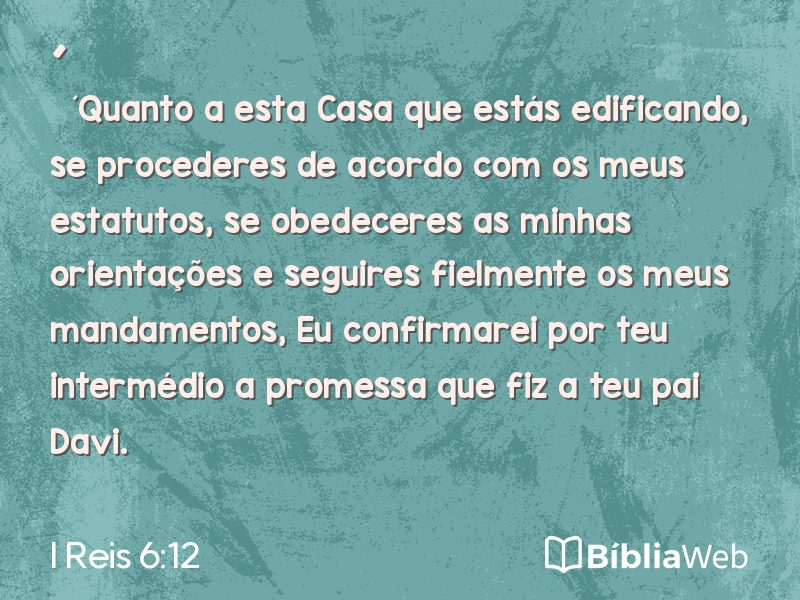 I Reis 6:12 em imagem para compartilhar