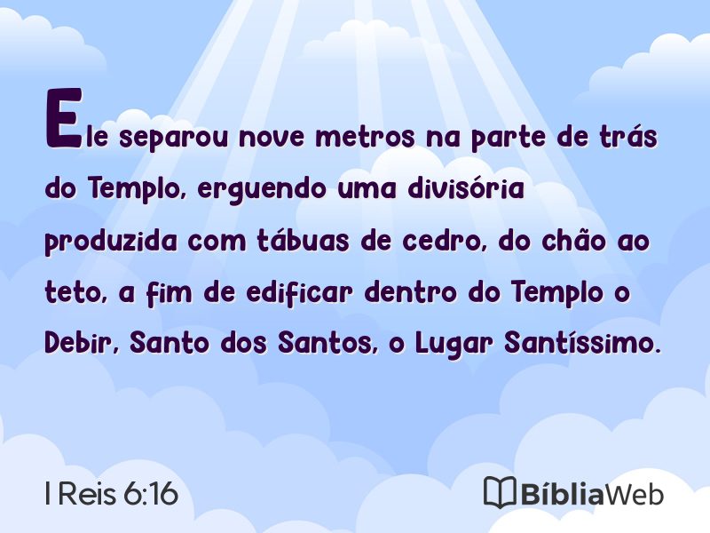 I Reis 6:16 em imagem para compartilhar