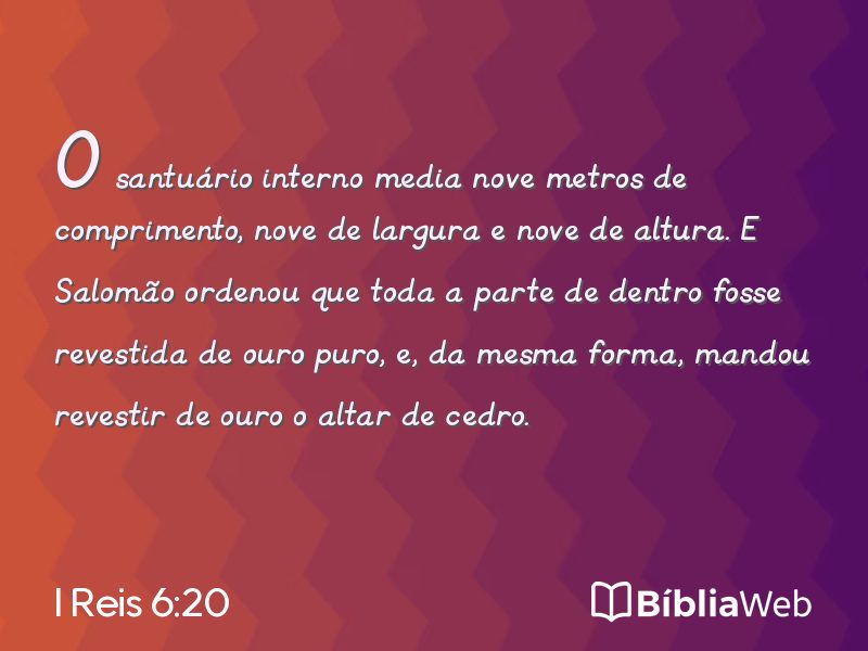 I Reis 6:20 em imagem para compartilhar