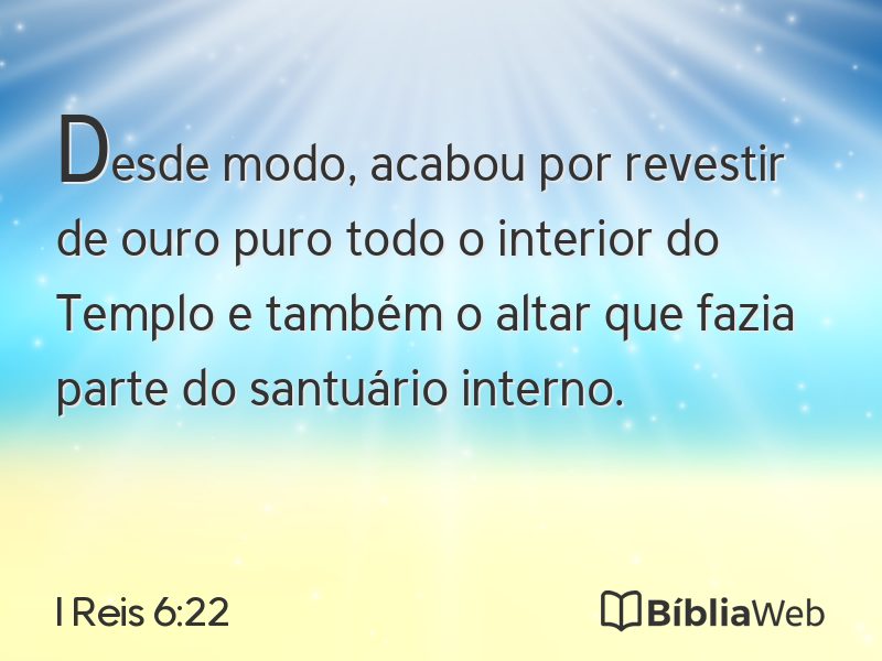 I Reis 6:22 em imagem para compartilhar