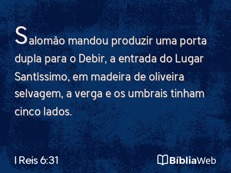 I Reis 6:31 em imagem para compartilhar