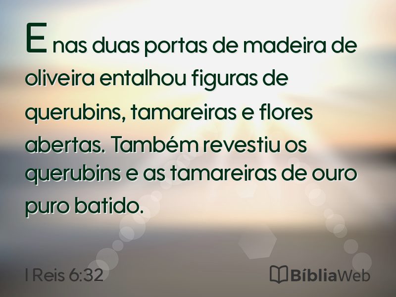 I Reis 6:32 em imagem para compartilhar