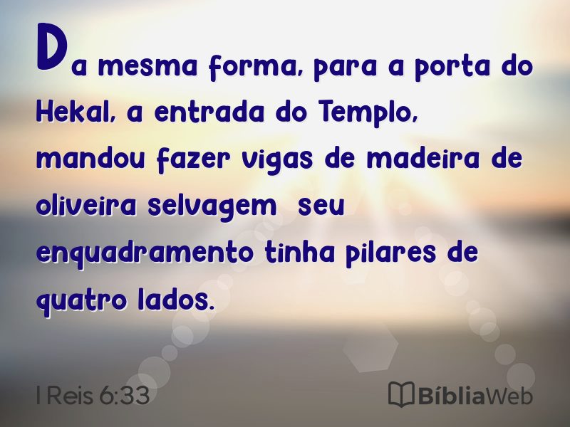 I Reis 6:33 em imagem para compartilhar