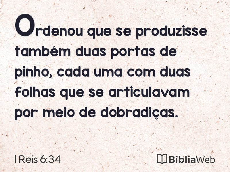 I Reis 6:34 em imagem para compartilhar