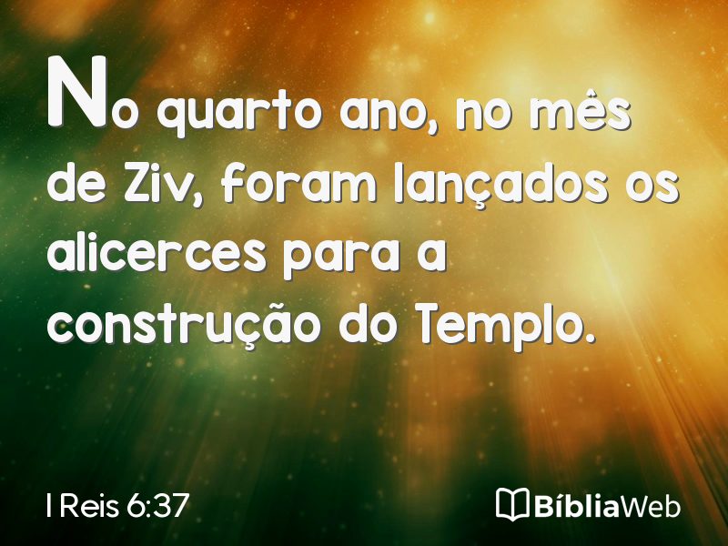 I Reis 6:37 em imagem para compartilhar