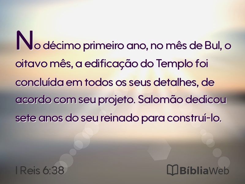 I Reis 6:38 em imagem para compartilhar