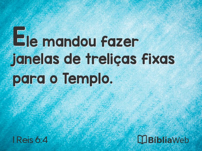 I Reis 6:4 em imagem para compartilhar
