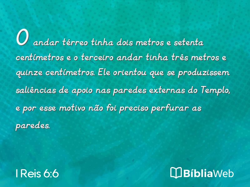 I Reis 6:6 em imagem para compartilhar