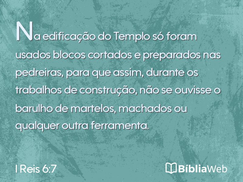 I Reis 6:7 em imagem para compartilhar
