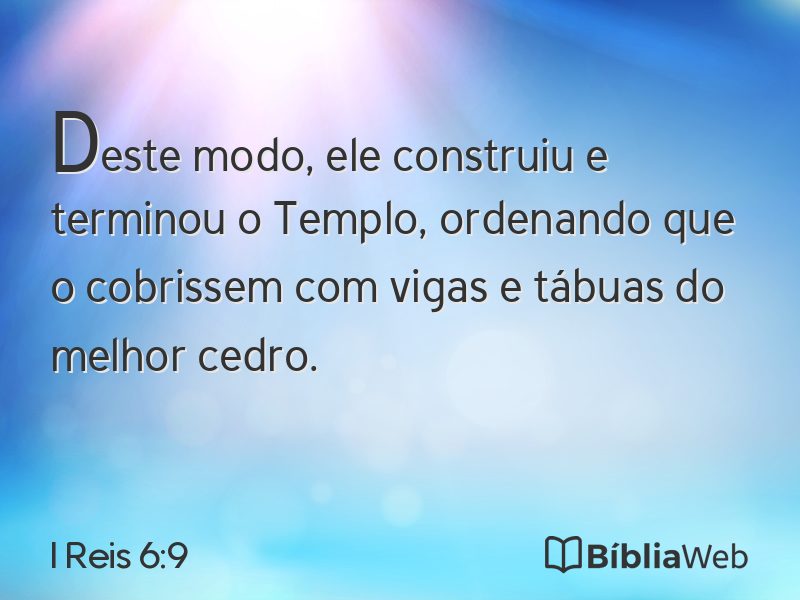 I Reis 6:9 em imagem para compartilhar