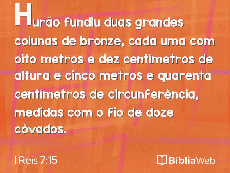 I Reis 7:15 em imagem para compartilhar