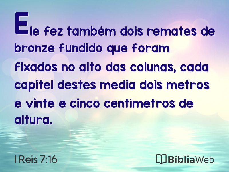 I Reis 7:16 em imagem para compartilhar