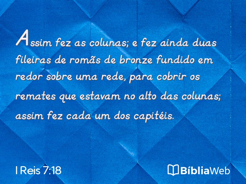 I Reis 7:18 em imagem para compartilhar