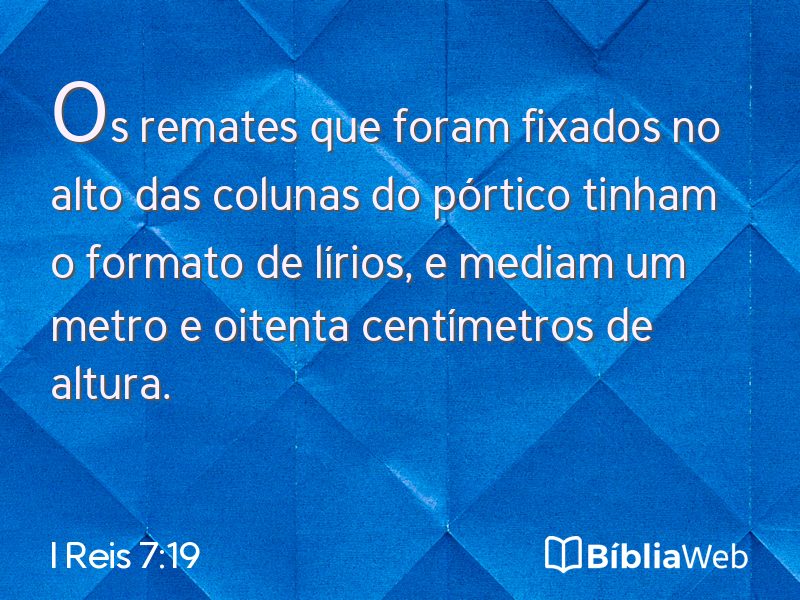 I Reis 7:19 em imagem para compartilhar