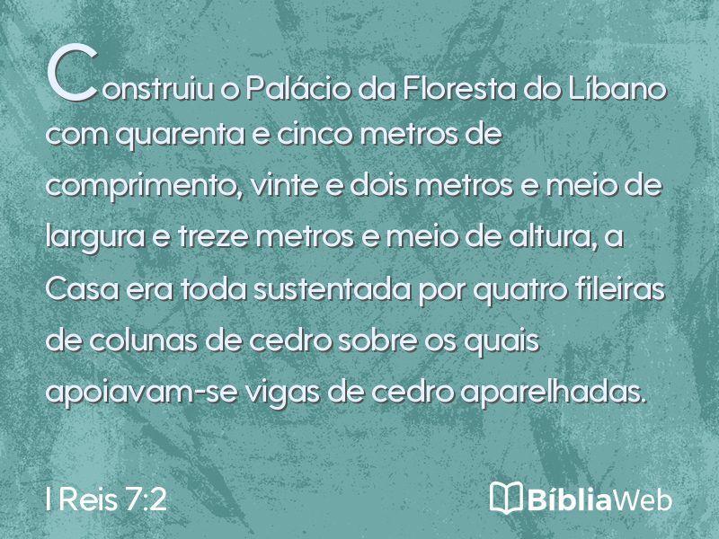 I Reis 7:2 em imagem para compartilhar