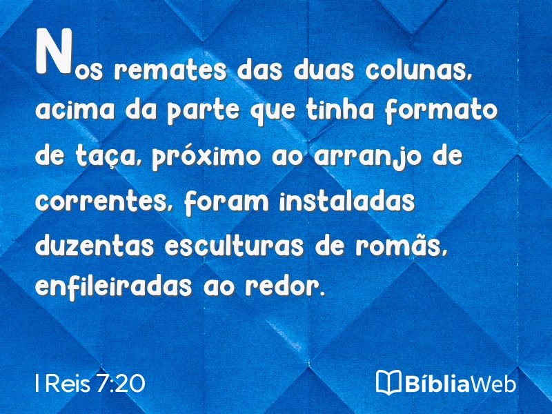 I Reis 7:20 em imagem para compartilhar