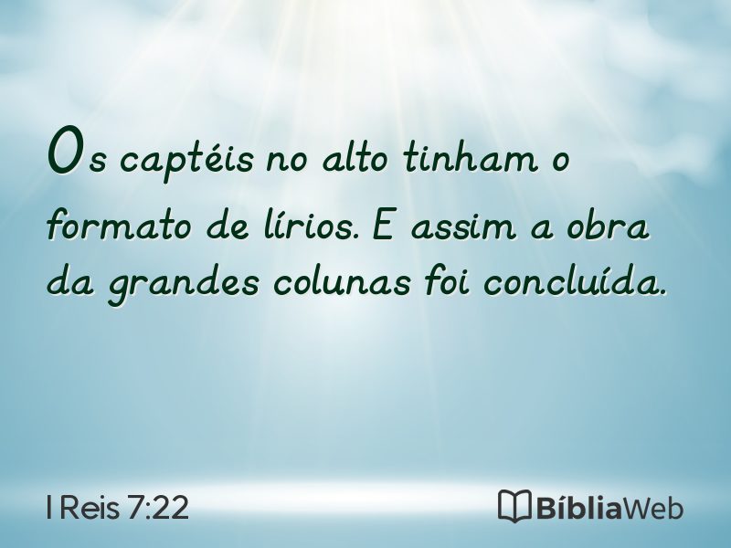 I Reis 7:22 em imagem para compartilhar