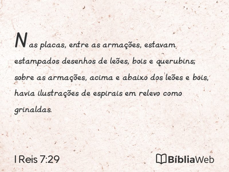 I Reis 7:29 em imagem para compartilhar