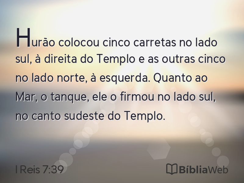 I Reis 7:39 em imagem para compartilhar