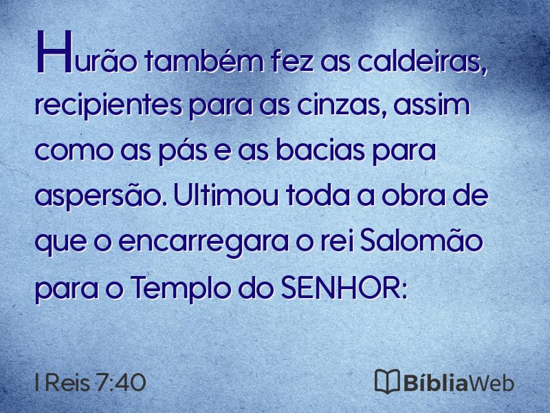 I Reis 7:40 em imagem para compartilhar