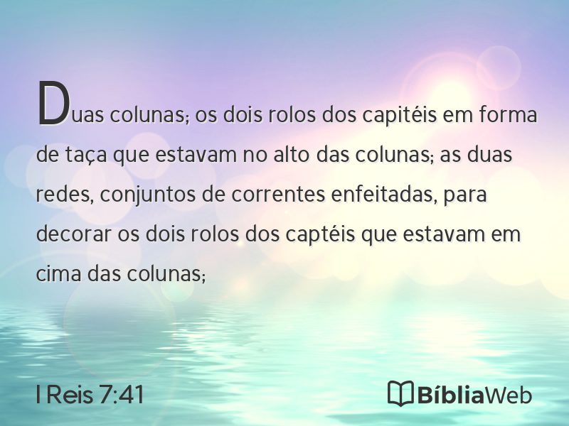 I Reis 7:41 em imagem para compartilhar