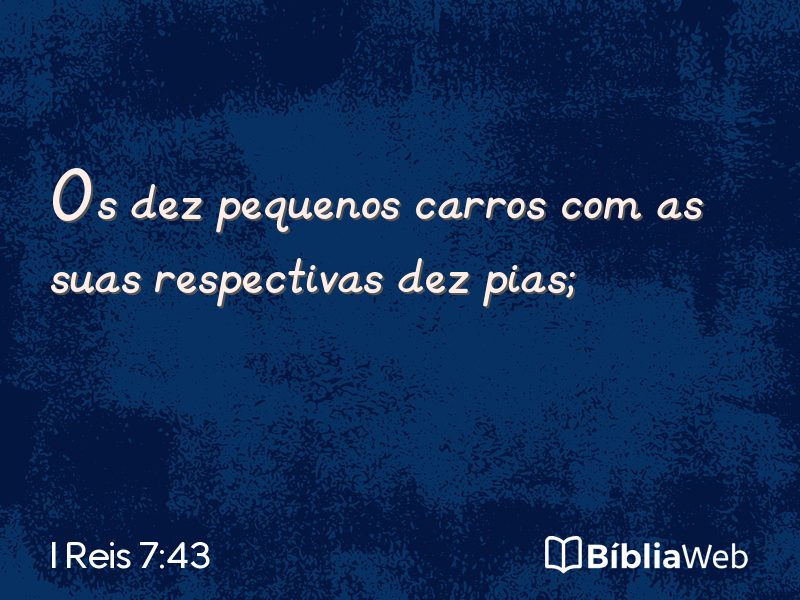 I Reis 7:43 em imagem para compartilhar
