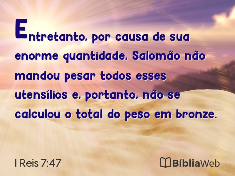 I Reis 7:47 em imagem para compartilhar