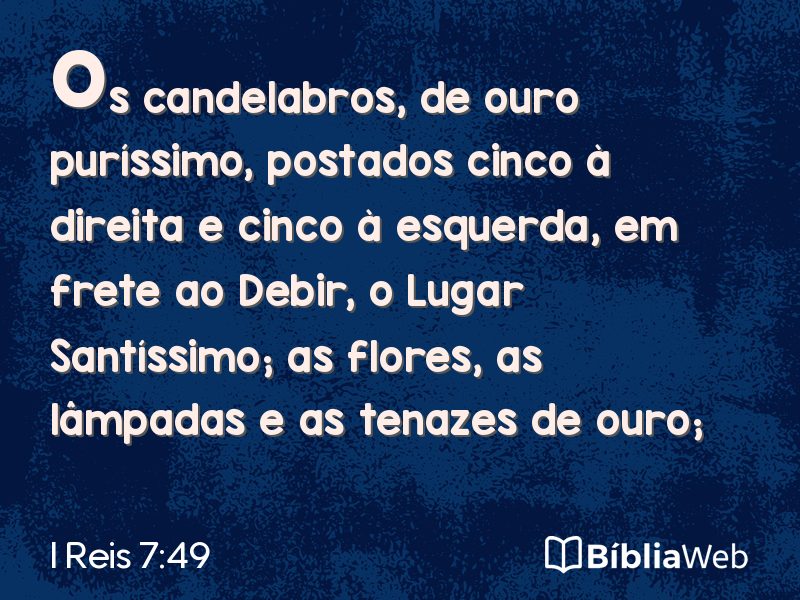 I Reis 7:49 em imagem para compartilhar