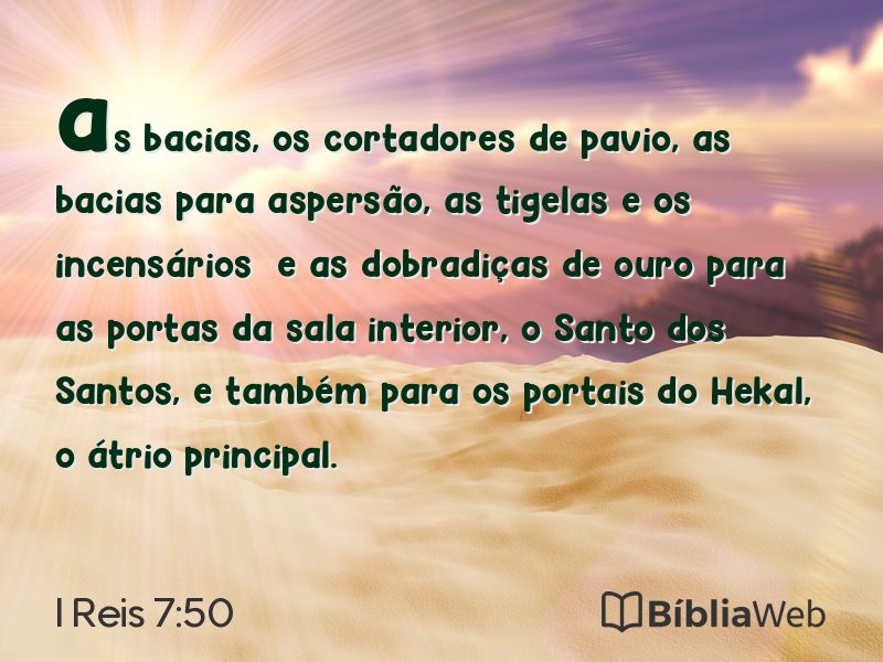 I Reis 7:50 em imagem para compartilhar