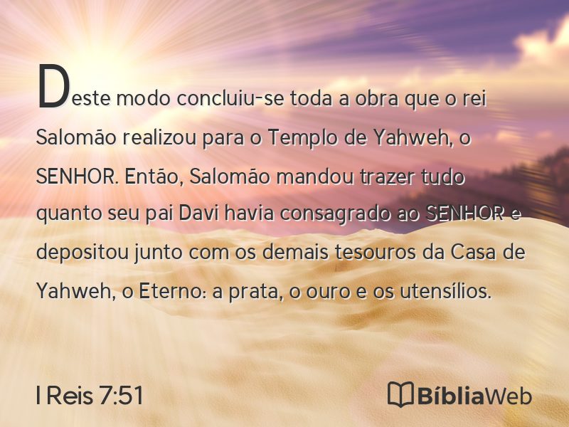 I Reis 7:51 em imagem para compartilhar