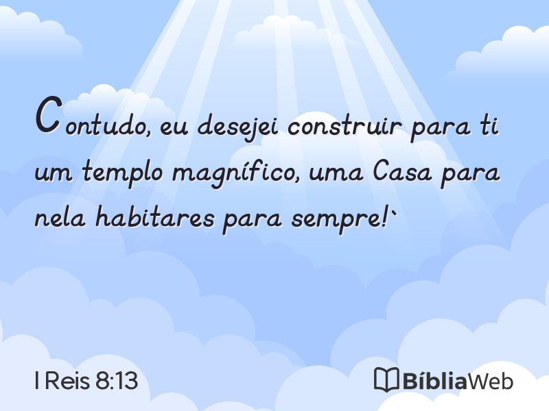 I Reis 8:13 em imagem para compartilhar