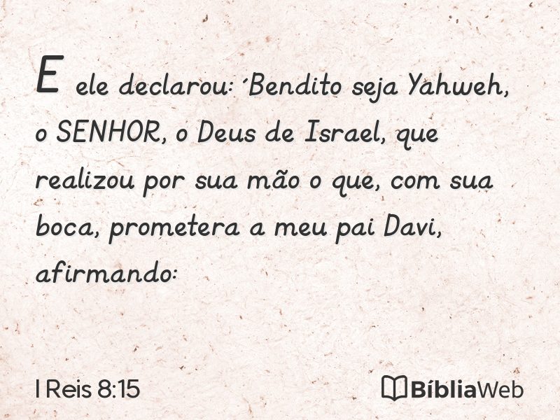 I Reis 8:15 em imagem para compartilhar