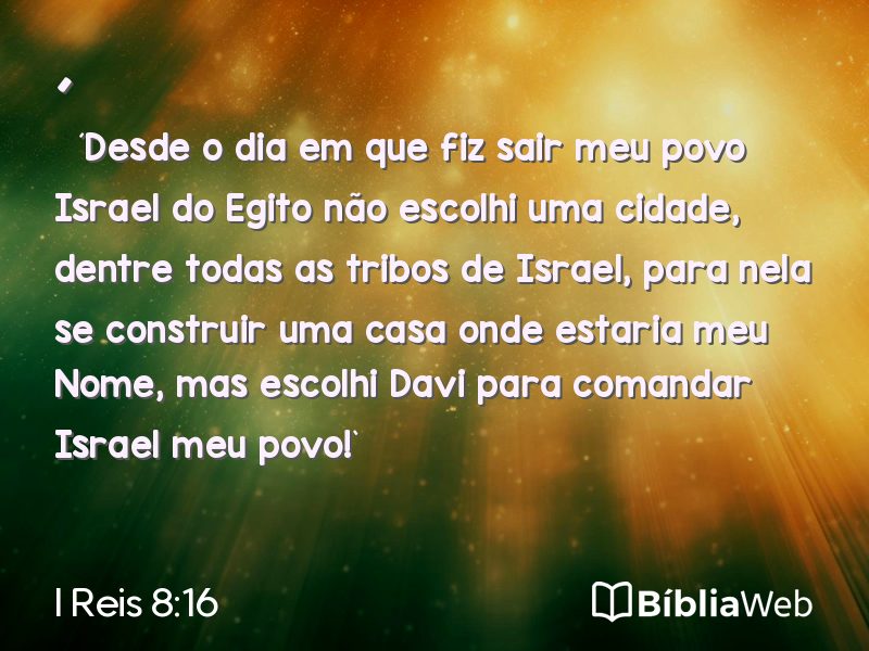 I Reis 8:16 em imagem para compartilhar