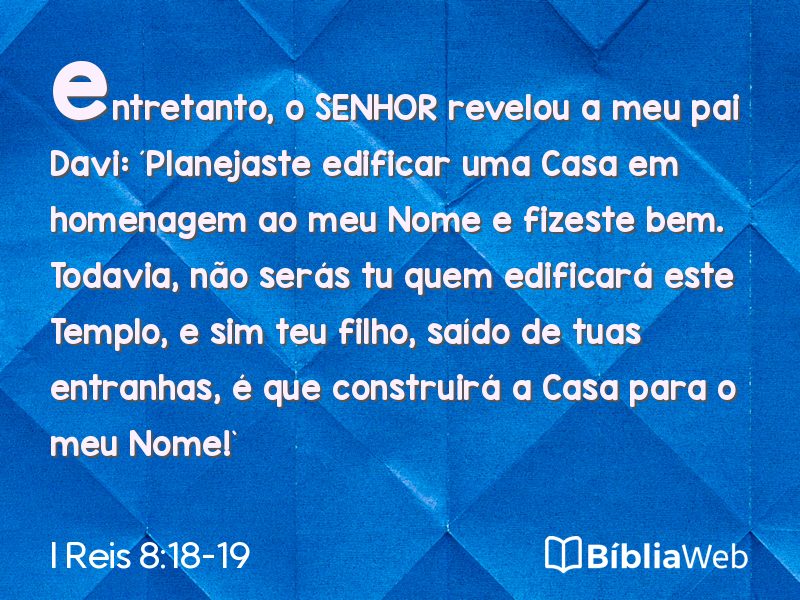 I Reis 8:18-19 em imagem para compartilhar
